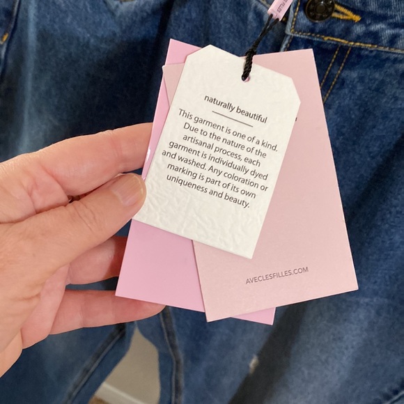 Avec Les Filles High Waisted Mom Jeans Distressed Raw Hems - Picture 5 of 10